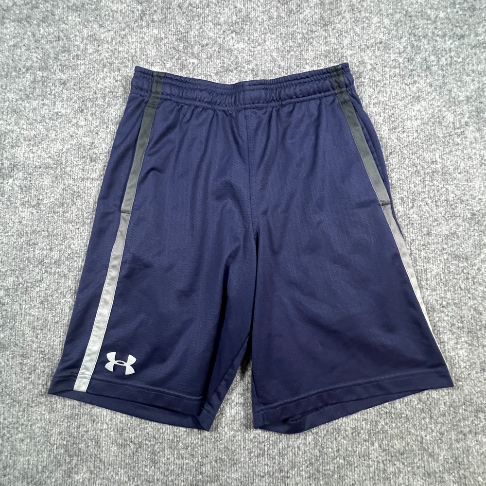 Under Armour Athletic Shorts Mens M Navy Loose Elastic Waistband Sweat Wicking